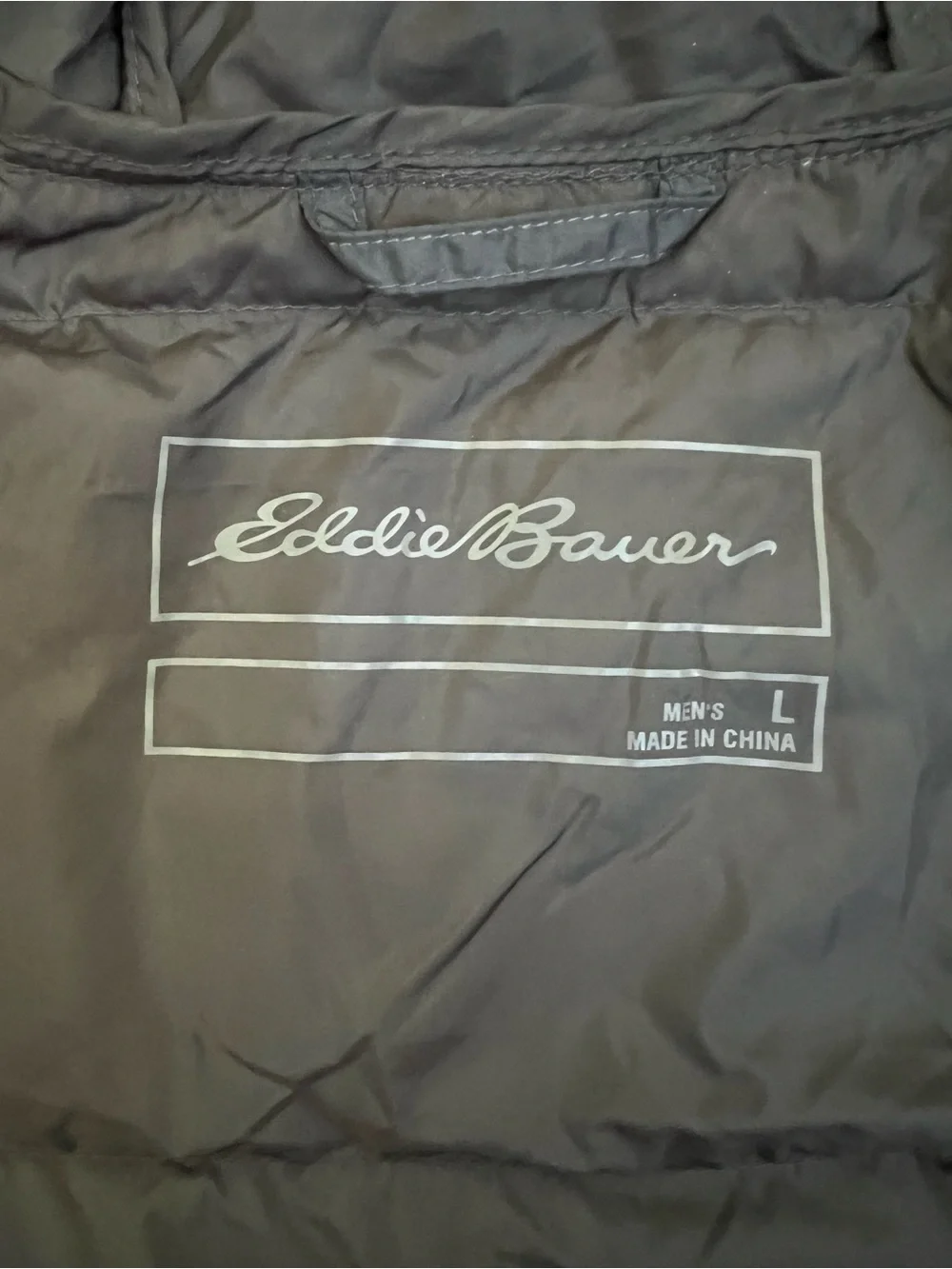 Eddie Bauer Men's Hooded Down Puffer Jacket - Dark Charcoal Blue
